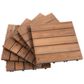 Outdoor Wood Floor Tiles, 27-Piece Interlocking Set, 30x30x2.5cm - Borge' Group Limited