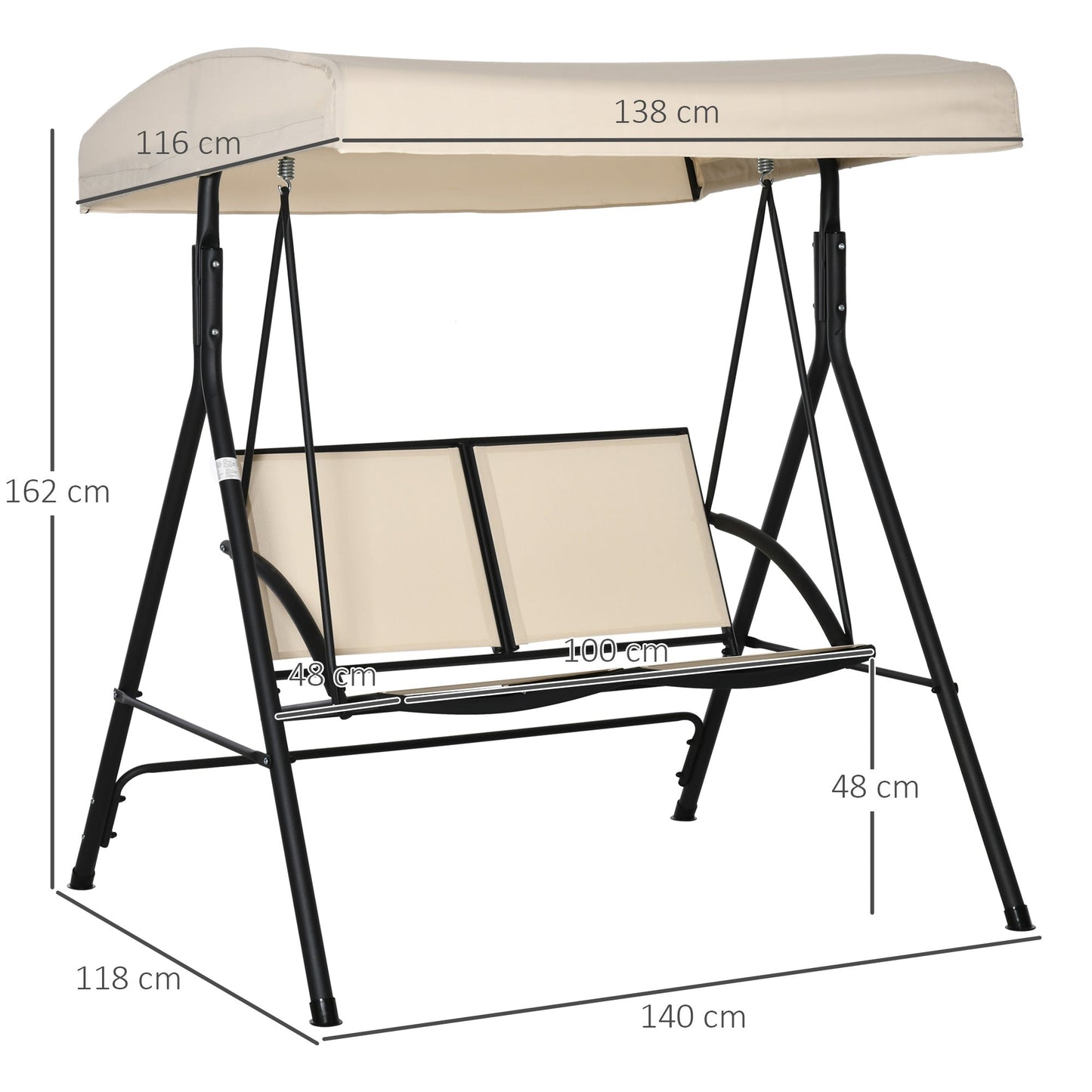 WELLS | 2 Seater Garden Swinger / Rocking Chair - Borgè