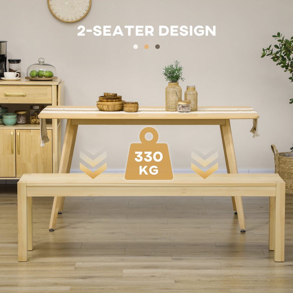 Pino wooden kitchen bench for 3 people, 150LX33x45cm, wooden color - Borgè