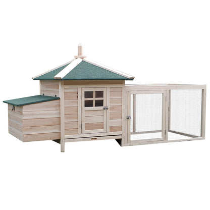 Pawhut wooden chicken coop for prefabricated Garden hens 196x76x97cm - Borgè