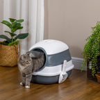 Cat Litter Box with Scoop and Deodorizer, Foldable Design with Handle, 52x41x38 cm - Borge' Group Limited