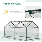 Outsunny mini garden greenhouse with 2 roller shutters and anti-UV PVC coverage, 119x60x60cm, transparent - Borgè