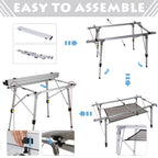 Outsunny Multifunction Folding Camping Table Aluminum with adjustable case and height supports up to 40 kg - Borgè