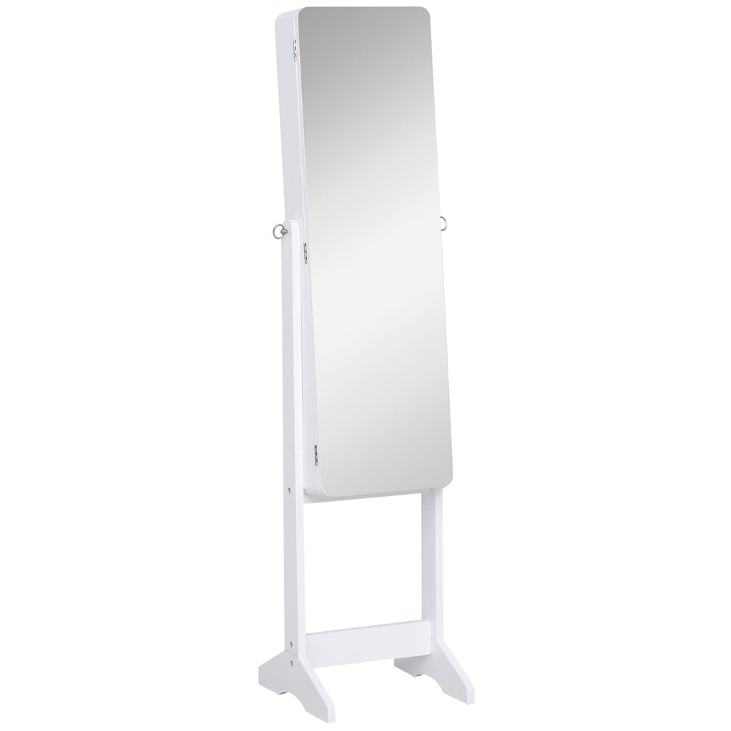 Wardrobe Wardrobe and Trucchi with mirror and LED lighting, white, 30x146x36cm - Borgè