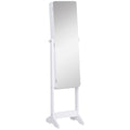 Wardrobe Wardrobe and Trucchi with mirror and LED lighting, white, 30x146x36cm - Borgè
