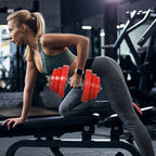 40kg Rubber Coated Metal and Iron Sand Dumbbell Set, 45x26x26cm, Red - Borge' Group Limited