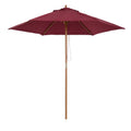 Round Garden Umbrella, Wood and Polyester with Rope Opening, 2.5x2.3 m, Bordeaux - Borge' Group Limited