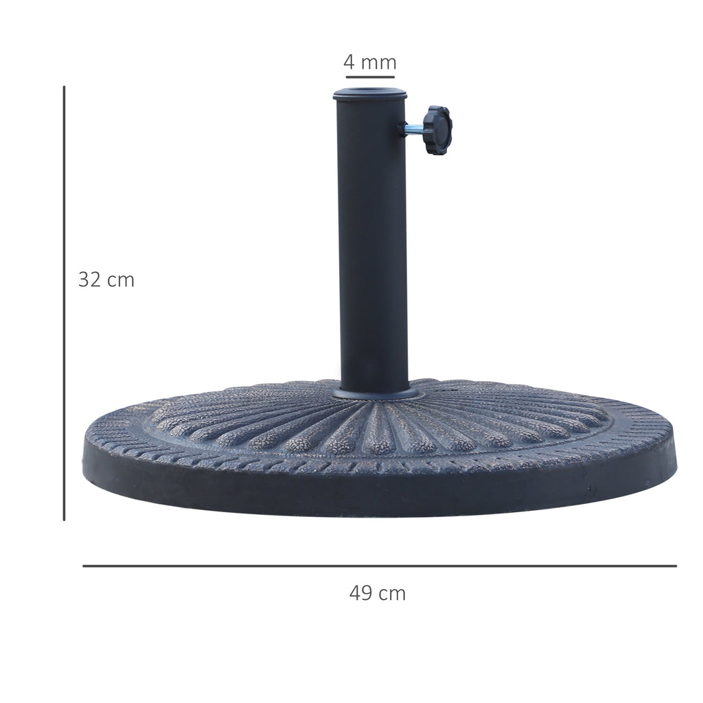 Round Umbrella Base for Ø3.8-4.8cm Poles with Decoration and Knob, Weight 15kg Ø49x32cm - Borge' Group Limited