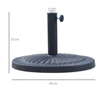 Round Umbrella Base for Ø3.8-4.8cm Poles with Decoration and Knob, Weight 15kg Ø49x32cm - Borge' Group Limited