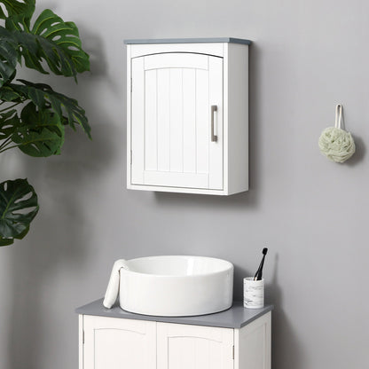 Kleankin Bathroom Wall Mobile at one door with adjustable shelf, 41x18.5x52cm, white and Grey - Borgè