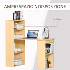 Desk Computer with Space Bookshop, Dining Table For Office and Study in Chocolate 120x55x120 cm - Borgè