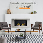 Bioethanol fireplace fireplace with 2 burners capacity of 3L 4400W 110 x 54 x 14.5cm - Borgè