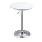 Round bar table with swivel floor, adjustable height with gas leverage and base - white - Borgè