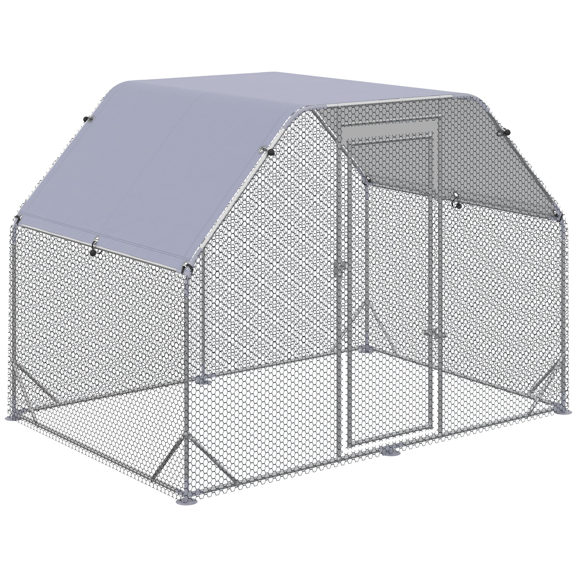 Chicken Run with Cover for 4-6 Chickens, Steel, 280x190x195 cm - Borge' Group Limited