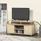 Modern TV Mobile with 2 shelves, Passacavi holes and 2 cabinets in MDF 105x40x55cm - oak - Borgè