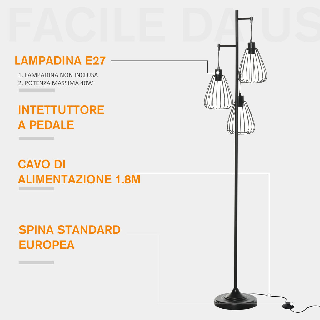 Land Lamp Piano Vintage Industrial Metal Vintage Design - Borgè