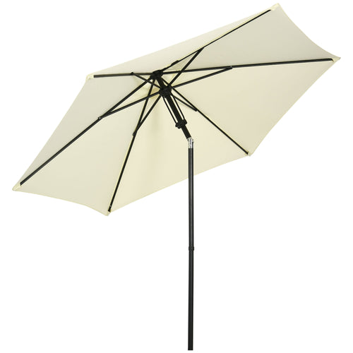 2.7x2.5m Polyester and Metal Garden Umbrella with Tilting Canopy Beige Black - Borge' Group Limited