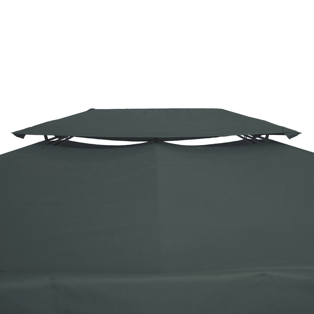 Outsunny coverage for gazebo 4x3 m at 2 levels in polyester with straps and 10 drainage holes, anthracite gray - Borgè