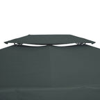 Outsunny coverage for gazebo 4x3 m at 2 levels in polyester with straps and 10 drainage holes, anthracite gray - Borgè