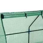 Outsunny PE Tunnel Garden Greenhouse for Plants and Flowers with Extended Edges and Hinged Doors, 270x90x90 cm, Dark Green - Borgè