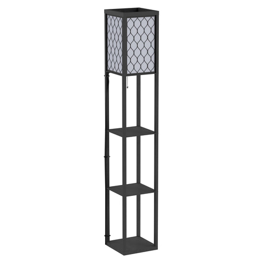 Modern Land Lamp with 3 Levels Black Library 26 x 26 x 160 cm - Borgè