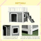 PAWHUT CASETTE FOR DOG WITH THE SCALETTA terrace and window 121x77x78cm Light Grey - Borgè