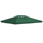 Outsunny coverage for gazebo 4x3 m at 2 levels in polyester with straps and 10 drainage holes, green - Borgè