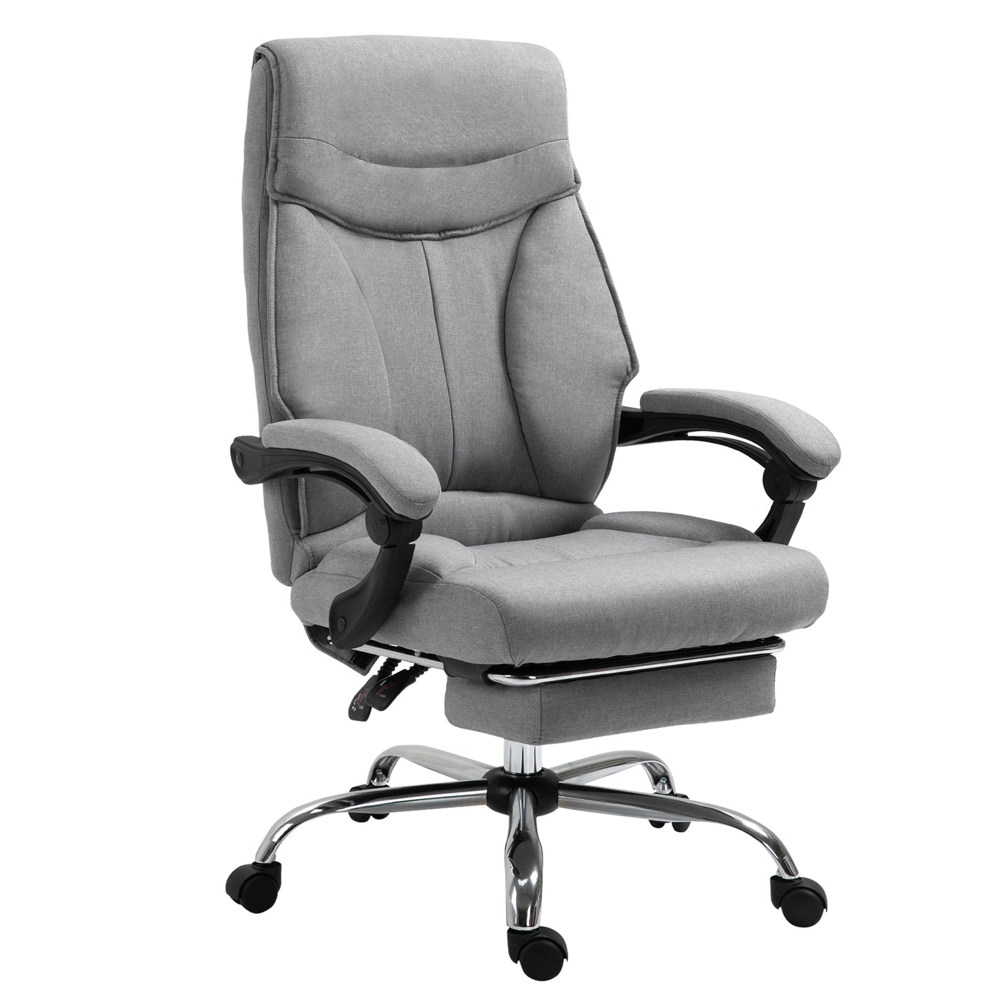 Ergonomic chair with retractable office footrest from office, adjustable height, Grey - Borgè