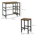 set table with 2 tall stools from bar holder and industrial -style holder and holders - Borgè
