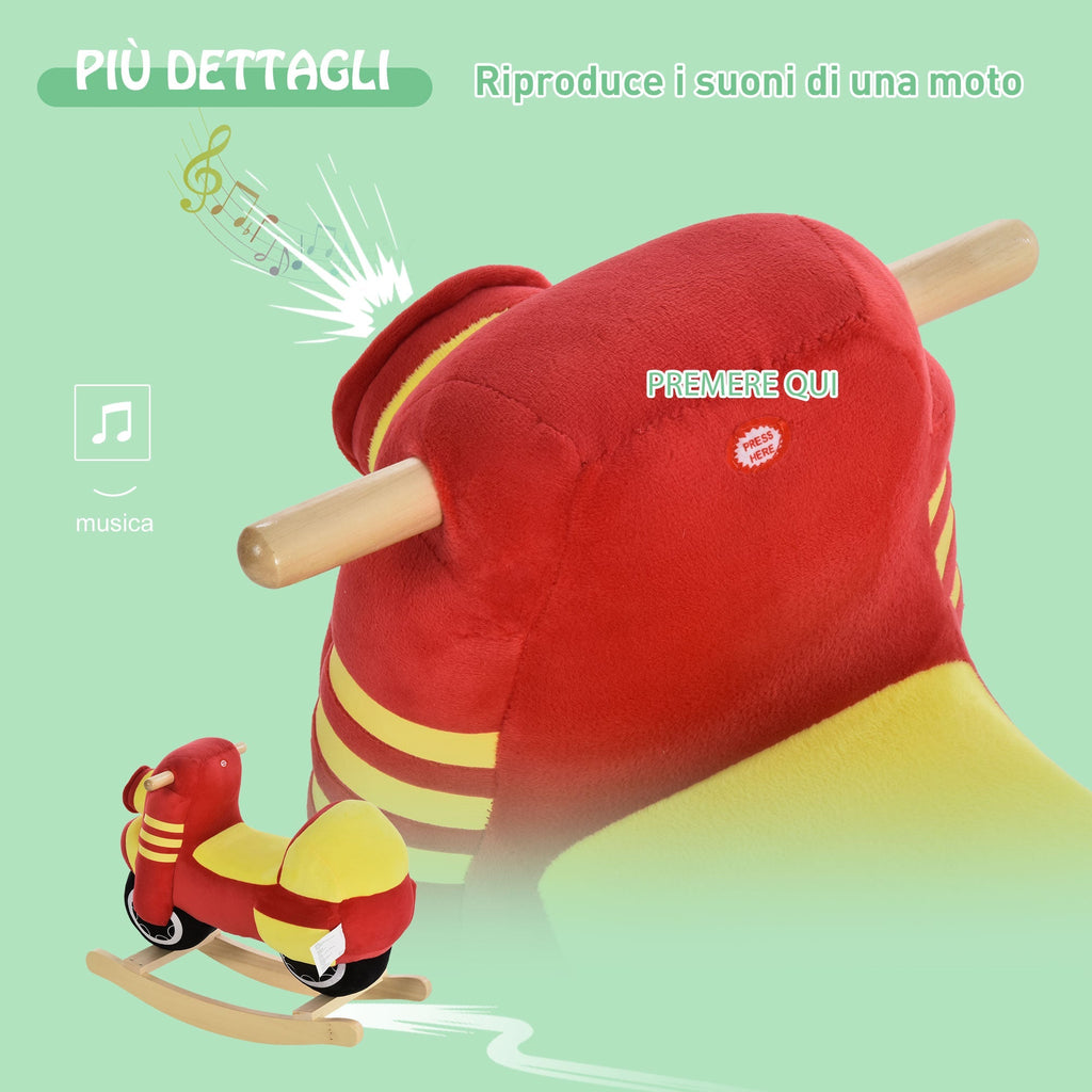 Rocking Red Motorcycle with Sounds | 18-36 Months - Borgè