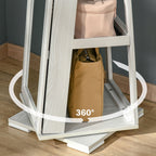 swivel mirror for bedroom with 2 keys, in white and glass wood, 38x38x160 cm - Borgè