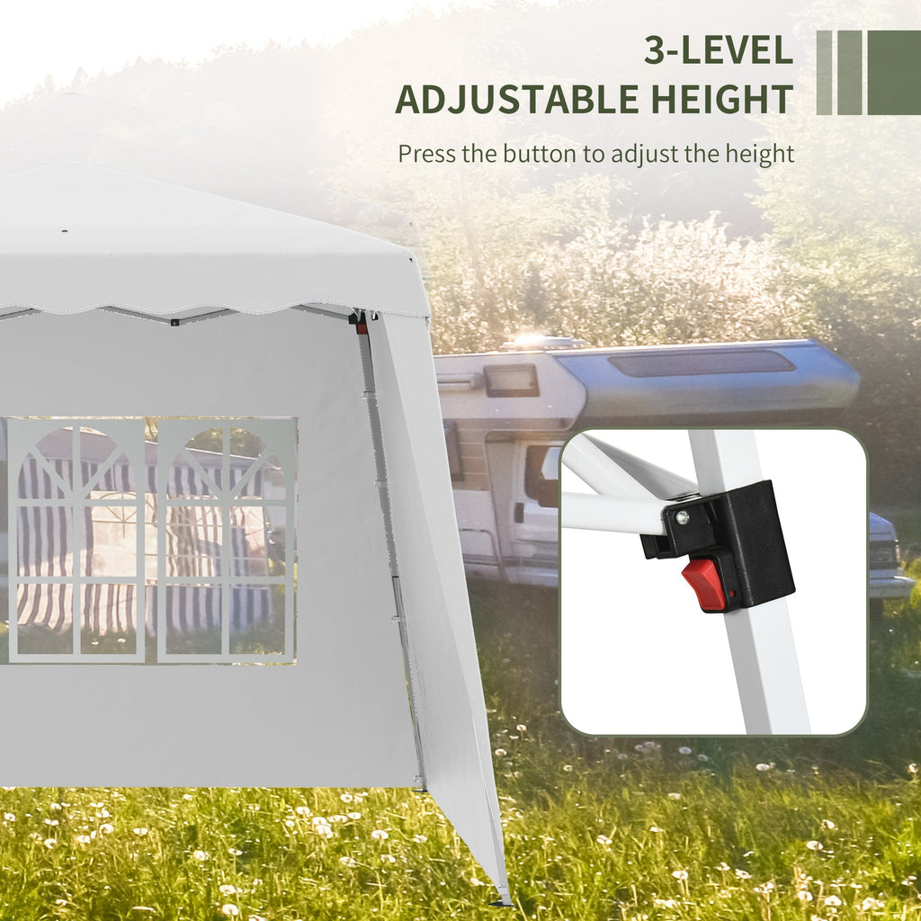 Adjustable Height Folding Garden Gazebo in Steel and Oxford Fabric, 2.4x2.4x2.5m - Borge' Group Limited