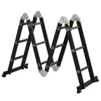 Durhand Aluminum scale 5 in 1 black for interiors and exteriors, maximum load 150kg, 370x61x11 cm - Borgè