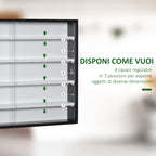 Display Wall Unit with adjustable shelves - Black White - Borgè