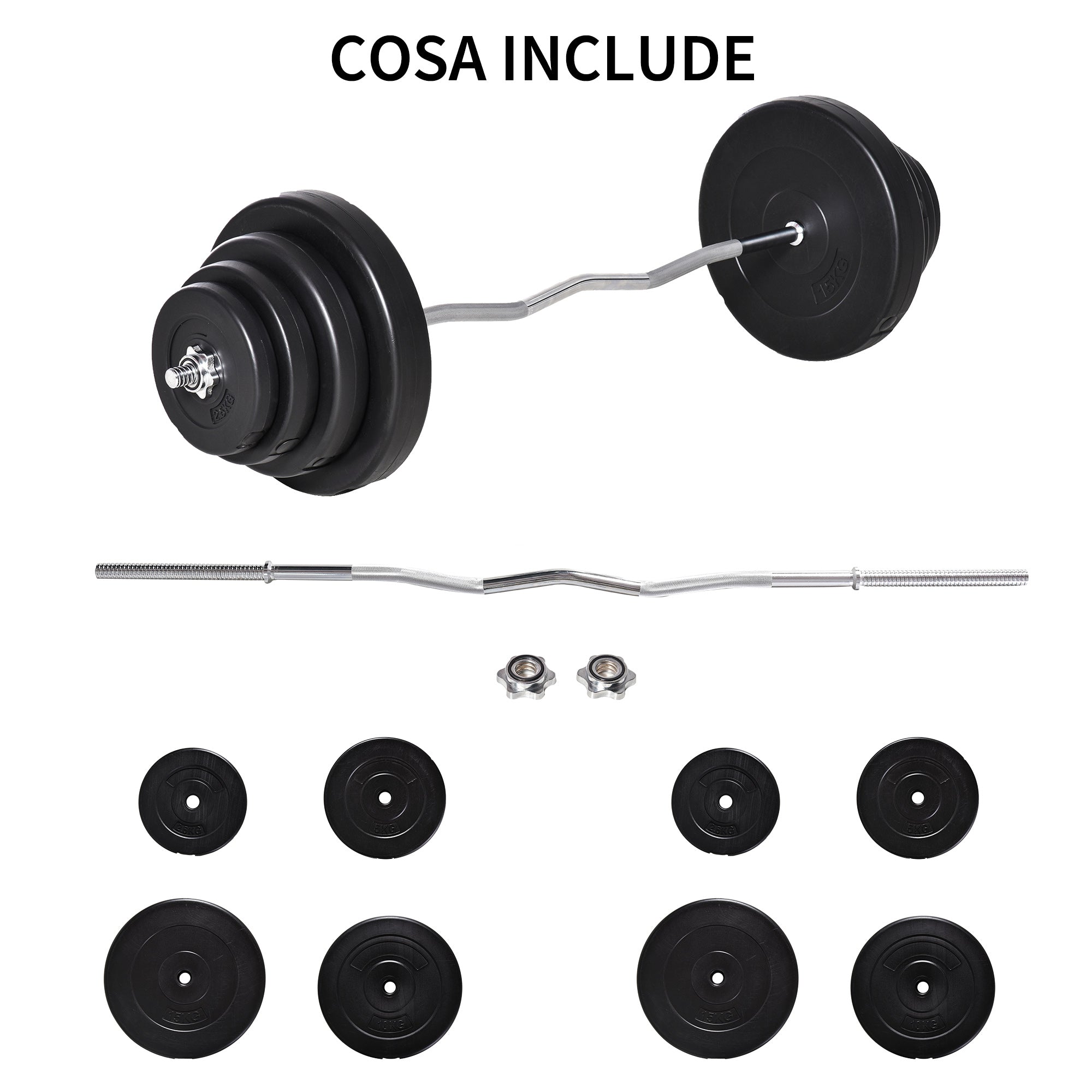 70kg | Handlebar with Weights - Borgè
