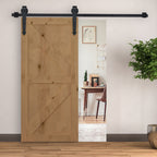 Homcom Kit for sliding door in rustic style with 200cm track and wheels, black - Borgè