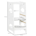Homcom Torre Montessorian for children, Learning Tower with adjustable height in MDF, 40x50x90cm, white - Borgè