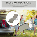 Set of 2 Folding Garden Loungers, Aluminum and Textilene Sun Lounger, 61x165x63cm - Borge' Group Limited