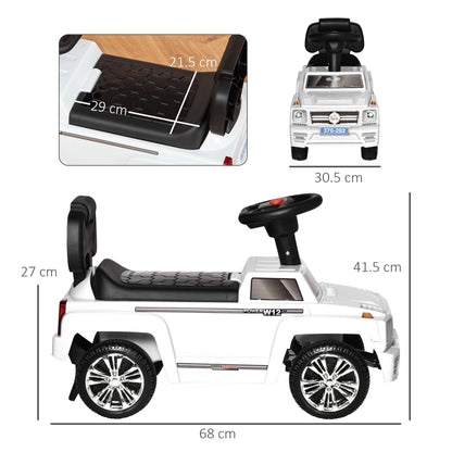 Machine Machine Cavalcabile off-road for children with integrated headlights and music, age 18-36 months, 68x30.5x41.5cm, white - Borgè