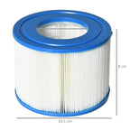 Set of 6 Filters for Inflatable Pools and Spas in Non-Woven Fabric, Ø10.5x8cm, Blue and White - Borge' Group Limited