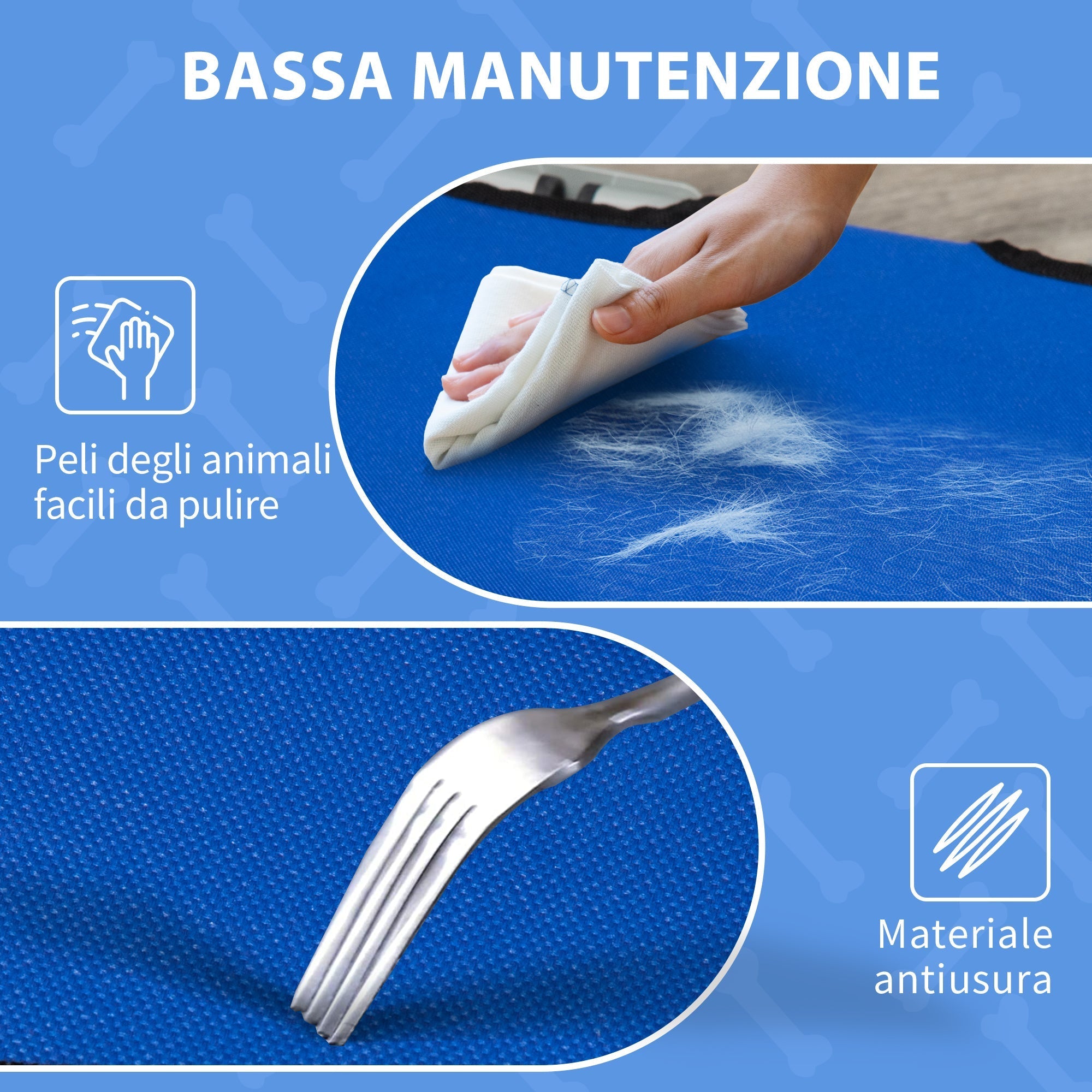 Raised and Foldable Dog Bed for Indoor and Outdoor Use, 59x46x15 cm, Blue - Borge' Group Limited