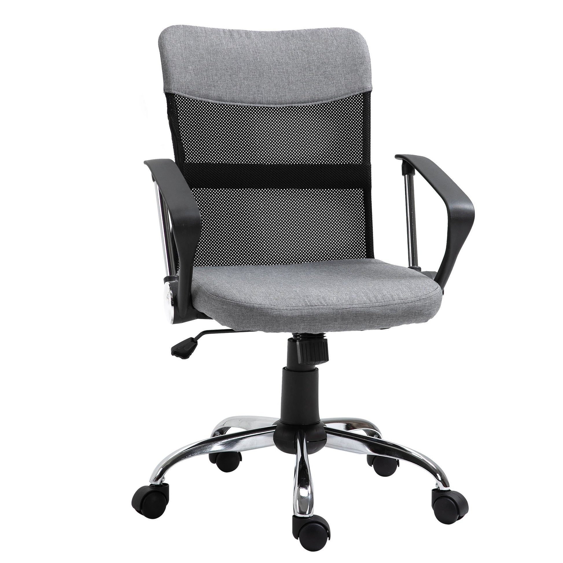 Vash office armchair in Grey fabric, swivel and ergonomic chair for desk - Borgè