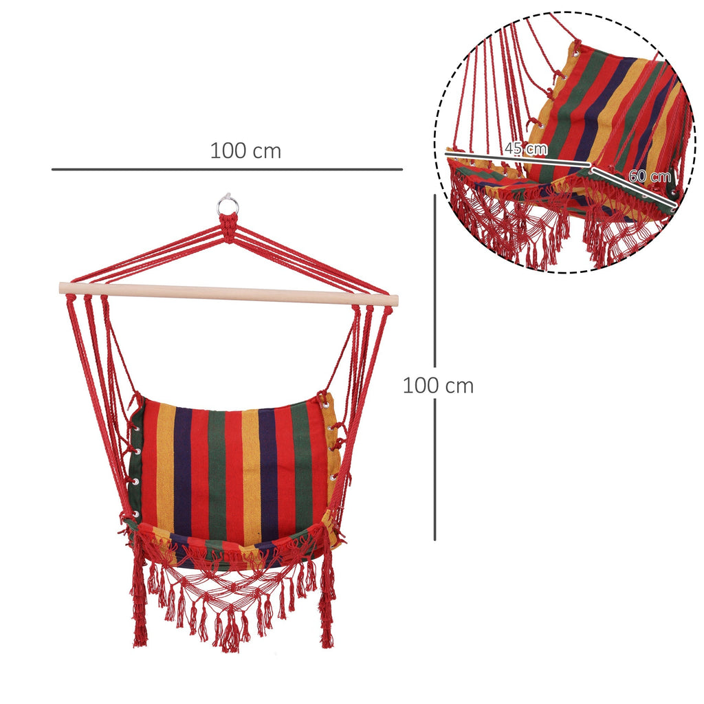 Polyester Hammock Hanging Chair, Colorful, 100x60x100cm - Borge' Group Limited