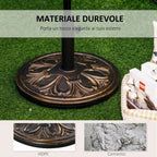 Round Umbrella Base Ø48x34 cm in 13kg Plastic for Ø35/38/48 mm Poles, Bronze - Borge' Group Limited