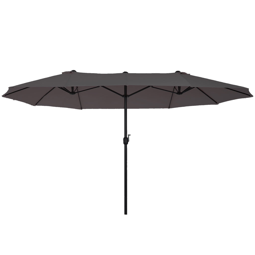 Grey Double Garden Umbrella | 4.6 x 2.4m - Borge' Group Limited
