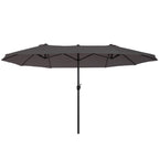 Grey Double Garden Umbrella | 4.6 x 2.4m - Borge' Group Limited