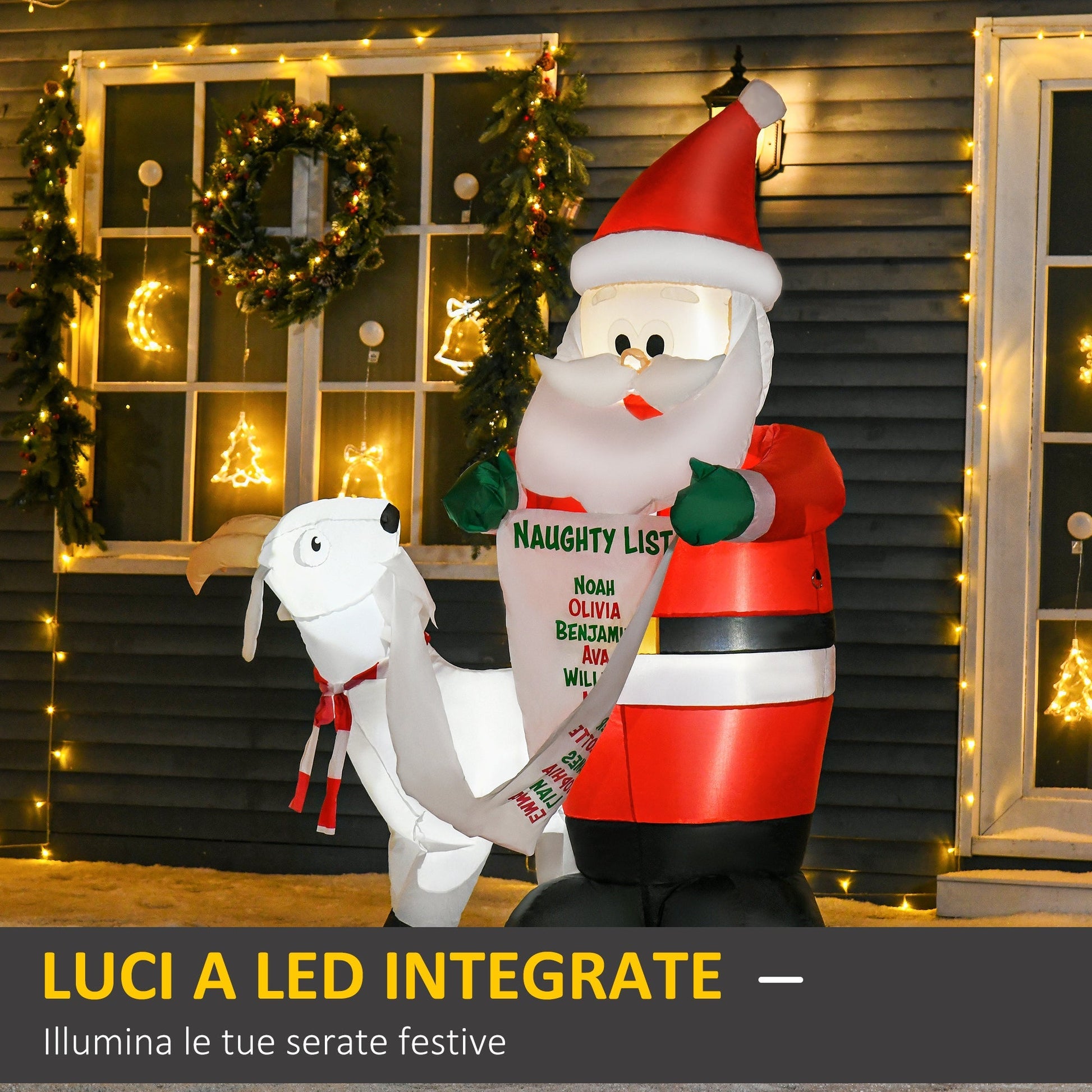 Gigantic Inflatable Santa Claus with LED lights - Borgè