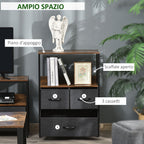 Multiuse chest of drawers with 3 fabric drawers, 58x29x81.5cm, brown - Borgè