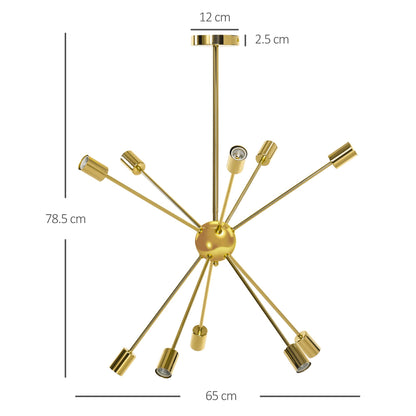 Gold Suspension Ceiling lamp with 10 lights - Borgè