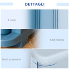 Colored plastic chest of bedroom with 3 drawers 37x37x56.5cm blue - Borgè